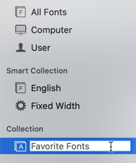 Name your new font collection