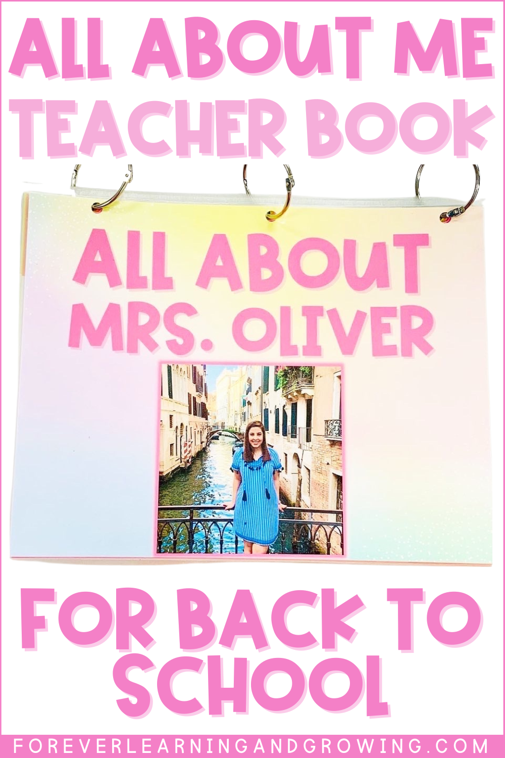 all about me teacher book for back to school pin