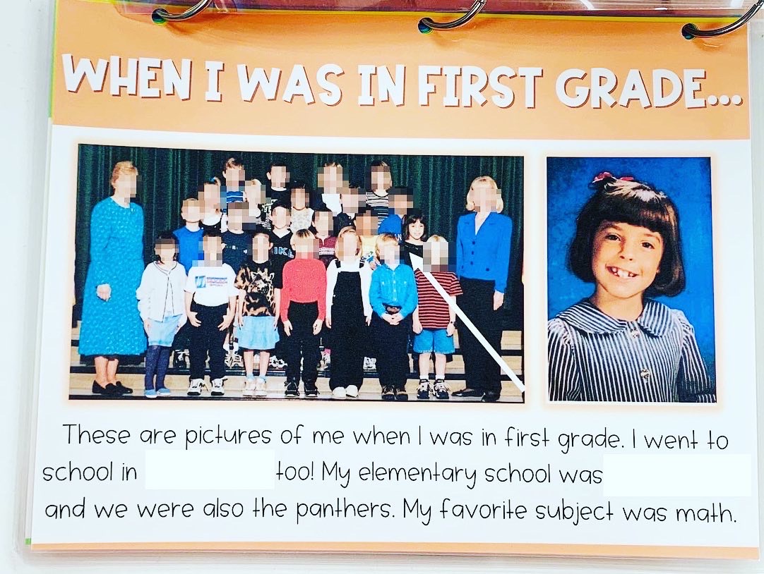 All About My Teacher- When I Was in First Grade page