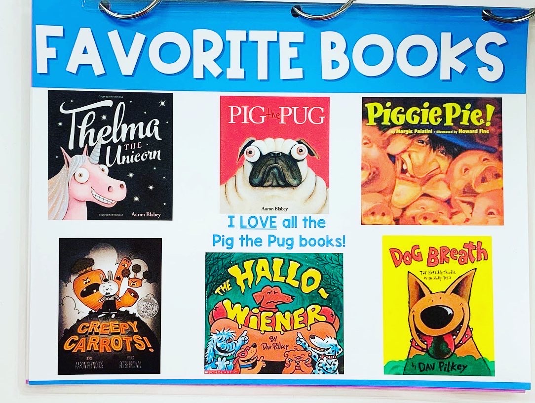 All About My Teacher- Favorite Books page