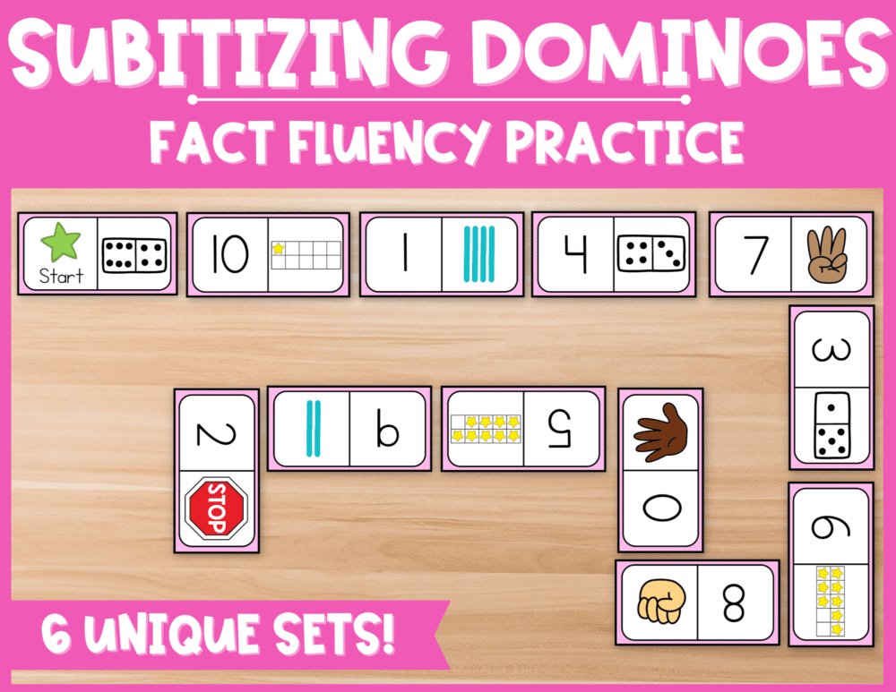 subitizing dominoes laid out