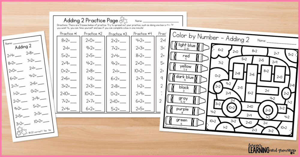 math fact fluency papers on desk