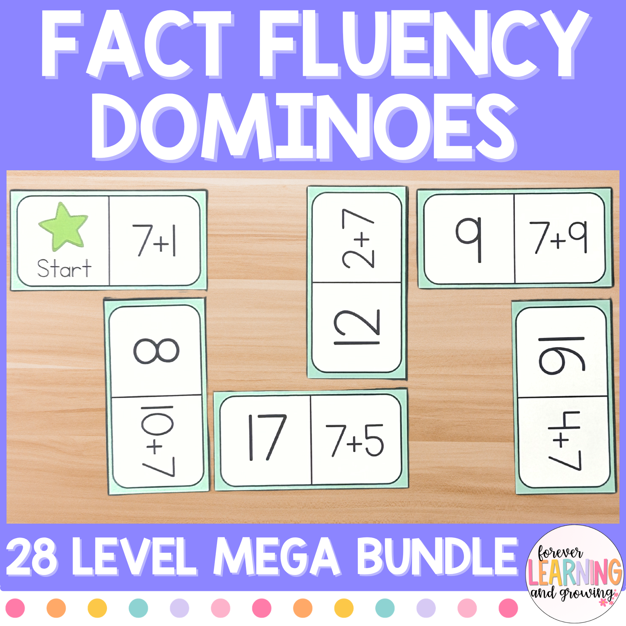 Differentiated Math Fact Fluency Addition & Subtraction Dominoes BUNDLE ...